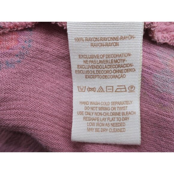 Free People Just the Two of Us Tunic Mauve Pink Floral Boho Oversized Top Small - Picture 5 of 6